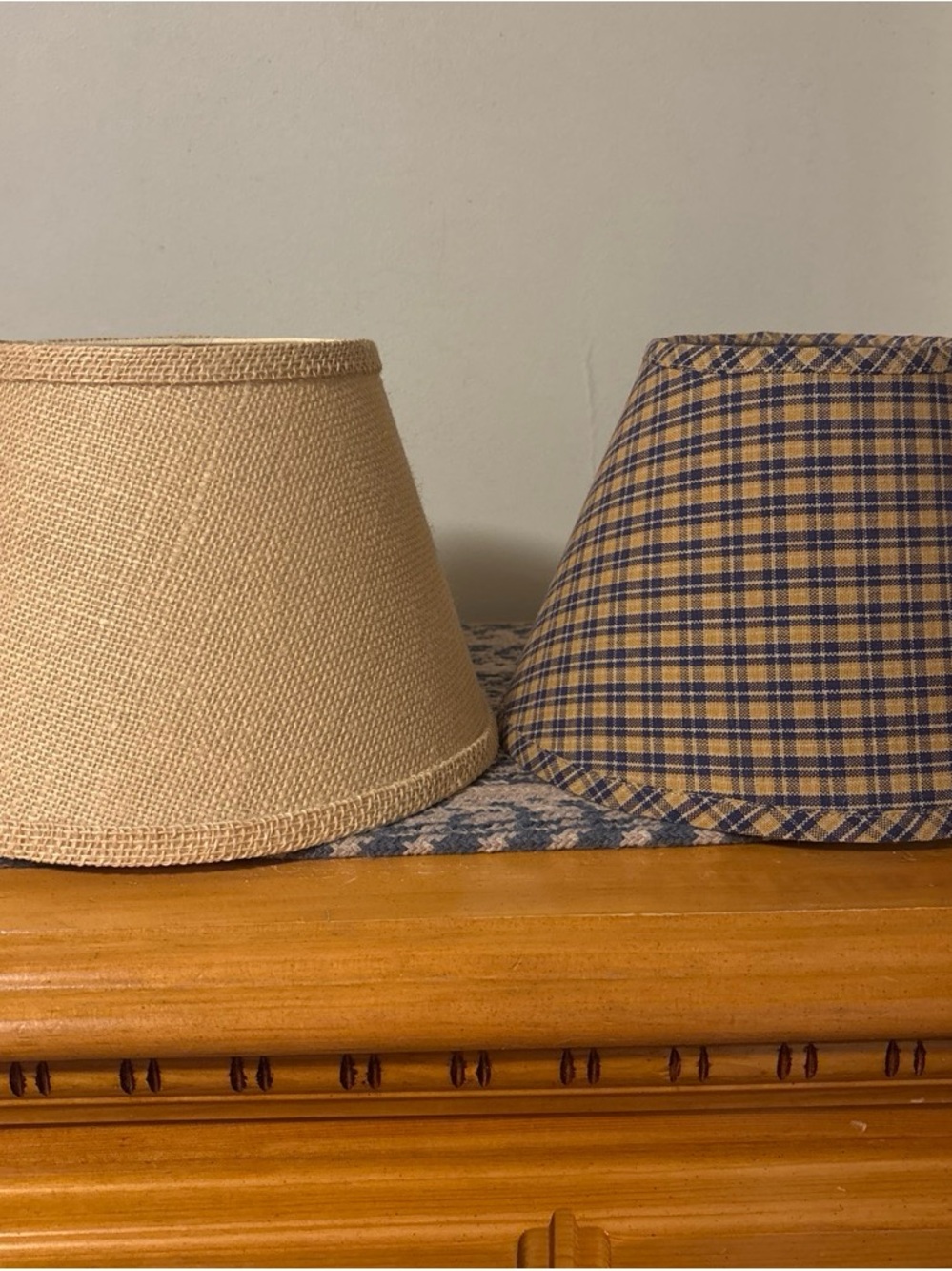Burlap and Plaid Lamp Shade Bundle